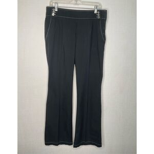 LAFAYETTE 148 Pants Women's size 8 Black Side Zip Wide‎ Leg Cotton BLEEKER